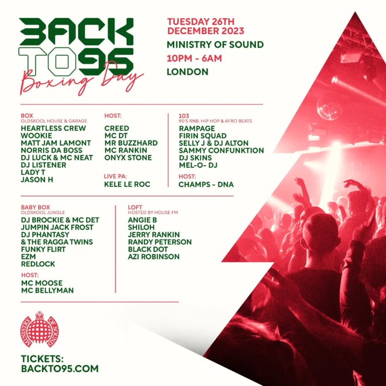 Backto95 return with the old skool Garage showcase at London's Ministry of Sound
