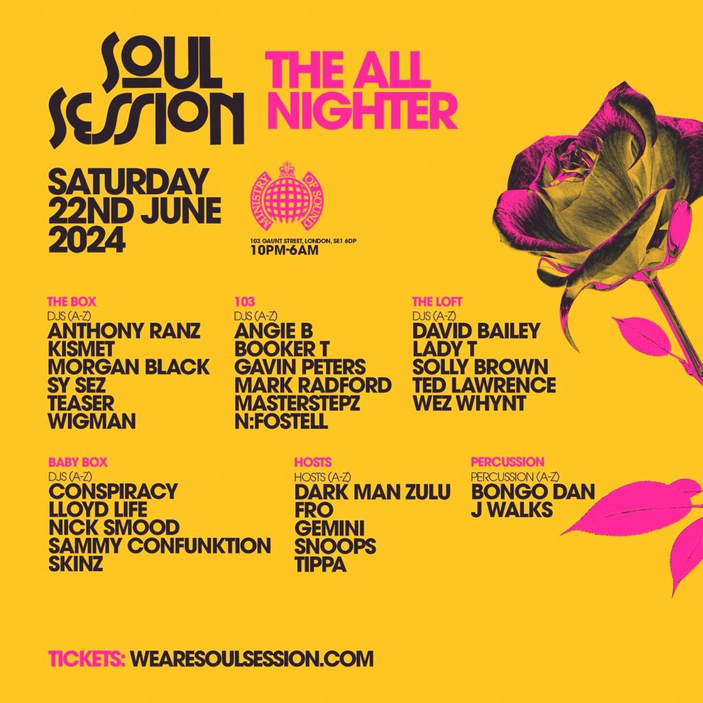 10.00PM - 6AM (Last entry 3AM) 4 Rooms Of House Music & A Party Room In The Legendary Ministry Of Sound