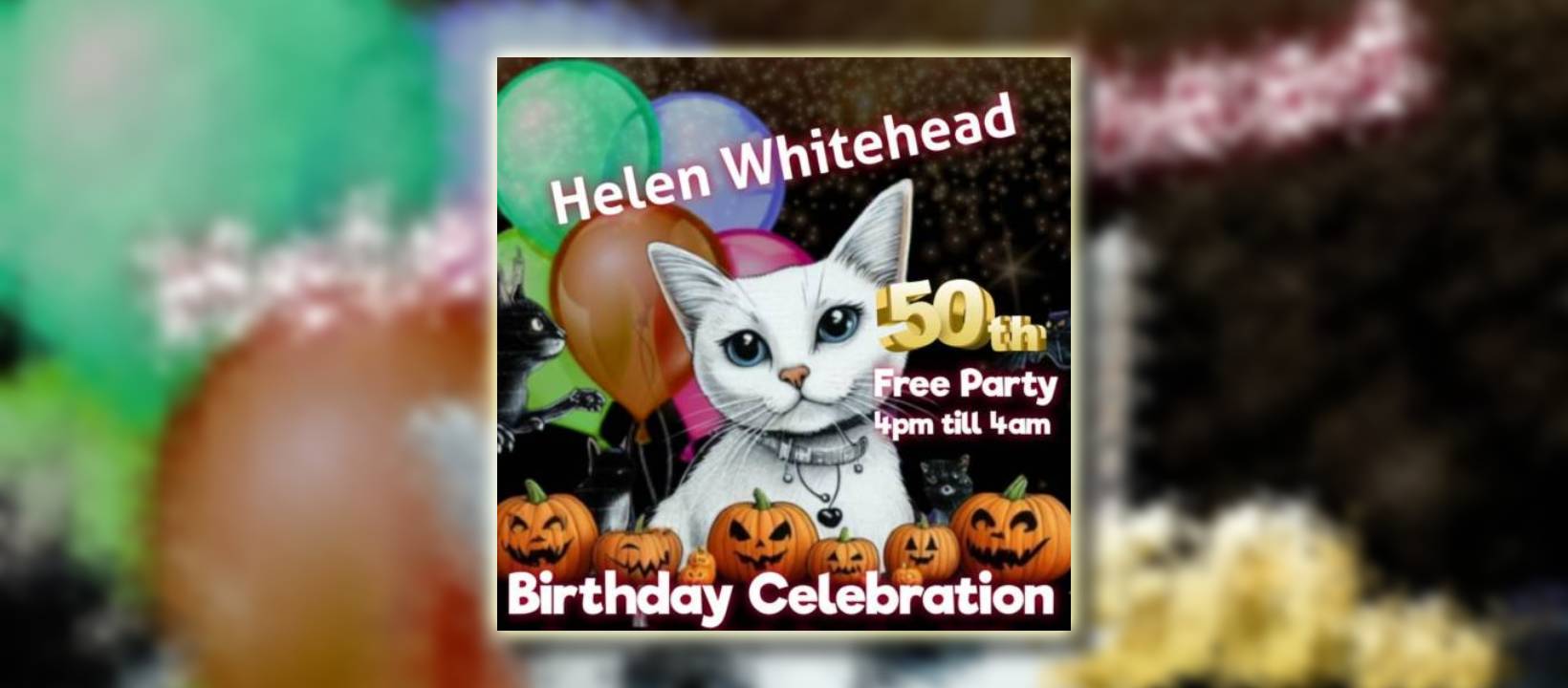 A free party to celebrate Helen Whitehead's 50th Birthday at the Social Chill Bar in Maidstone