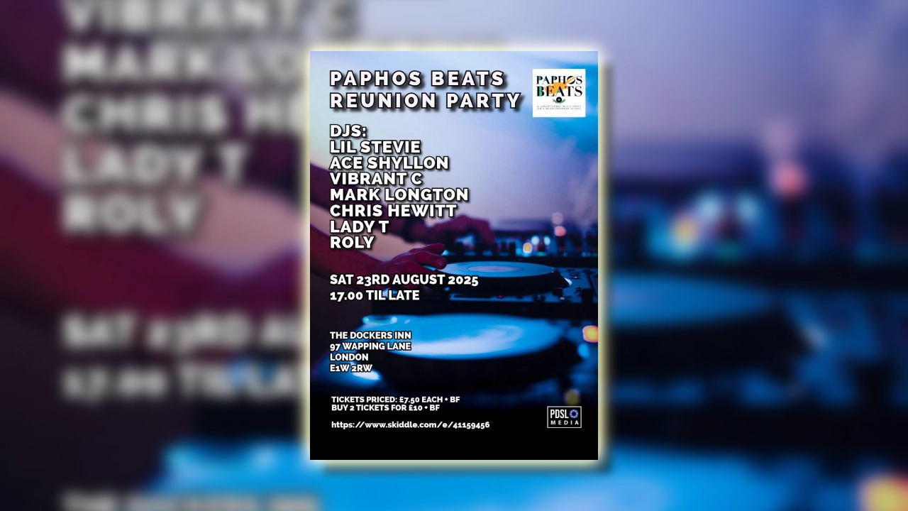 After 3 successful events in the Aliathon luxury resort in Cyprus, the Paphos Beats family brings the sunshine to the UK shores for this reunion at our London home the Dockers Inn with some of the finest British DJs to grace the decks, giving you a night of pure House music.