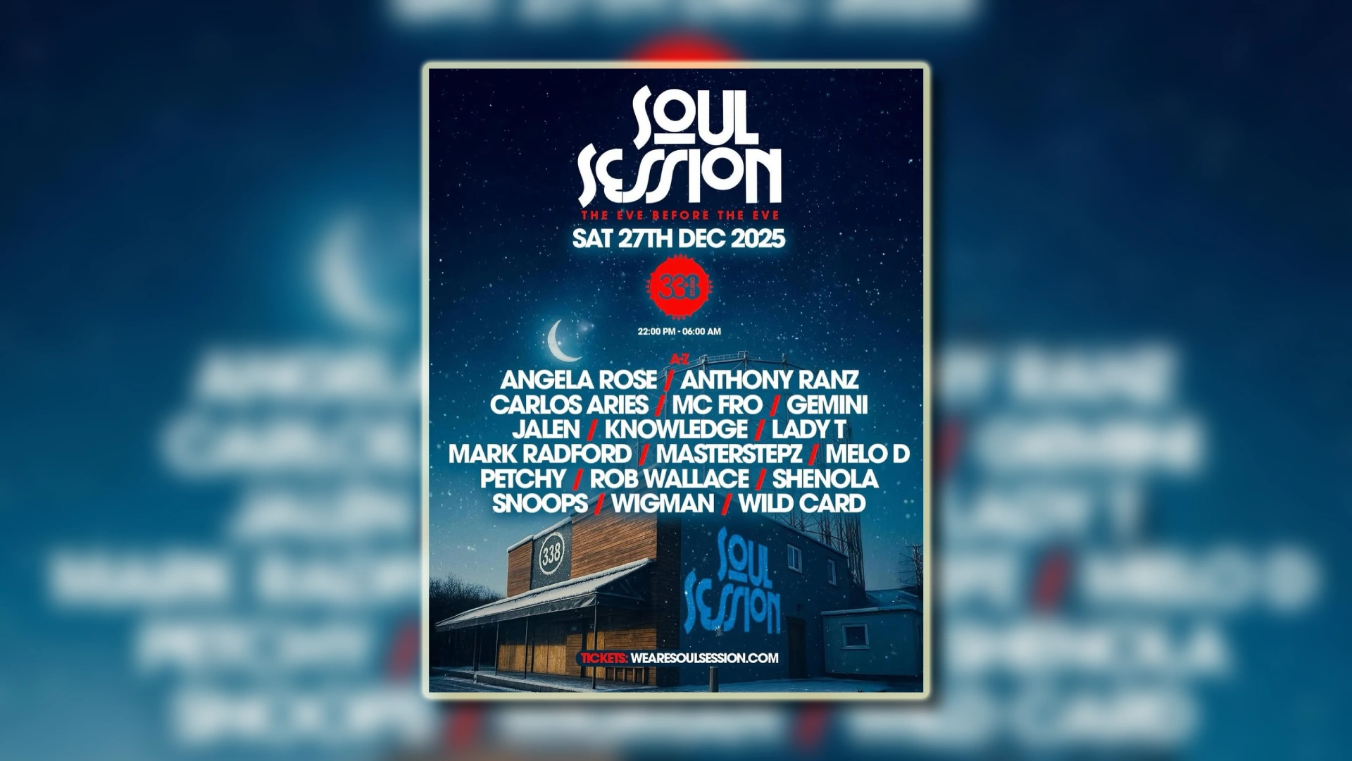 It’s the ultimate date in the Christmas party calendar. Soul Session’s legendary “Eve B4 The Eve” returns — the go-to celebration before Christmas, and a staple in every raver’s diary.